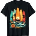 thumbnail image 1 of Surfboarder Hawaii Wave Surfing Beach Surfer T-Shirt, 1 of 2
