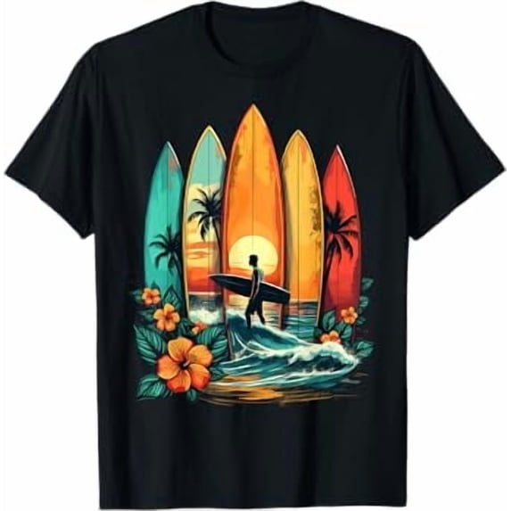 Surfboarder Hawaii Wave Surfing Beach Surfer T-Shirt