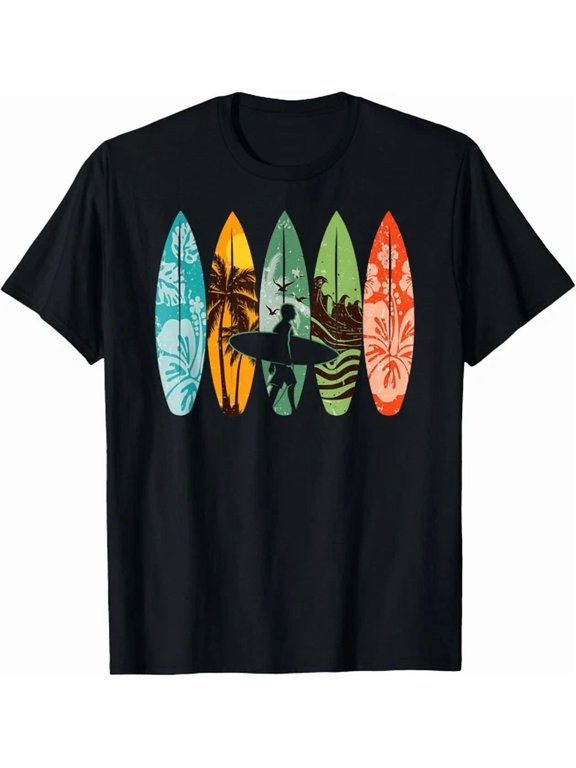 Surfboarder Hawaii Wave Surfing Surfboard Lover Beach Surfer Apparel T-Shirt, Size S-5XL
