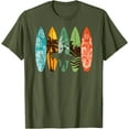 thumbnail image 1 of Surfboarder Hawaii Wave Surfing Surfboard Lover Beach Surfer Unisex T-Shirt for Men Women Kids Toddler,Military Green Color,Size 2XL, 1 of 5