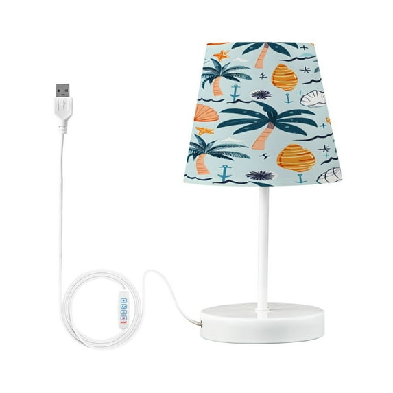 Surfboards Palm Trees Anchors Desk Lamp LED Table Nightstand Lamps with 3 Color Temperatures for Home Bedroom Living Room Decor 6x11