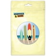 thumbnail image 1 of Surfboards in the Sand Beach Surfing Ocean Refrigerator Button Magnet, 1 of 2