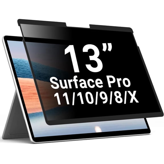 Surfcae Pro 13 inch Privacy Screen, for Microsoft Surface Pro 11/10/9/8/X, Removable Privacy Screen and Reusable Anti-Spy Anti-Glare Anti Blue Light Protector