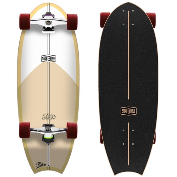 Surfeeling USA Blowfish Surf Style Carving Skateboard with 70mm Dia. Wheels - Yellow