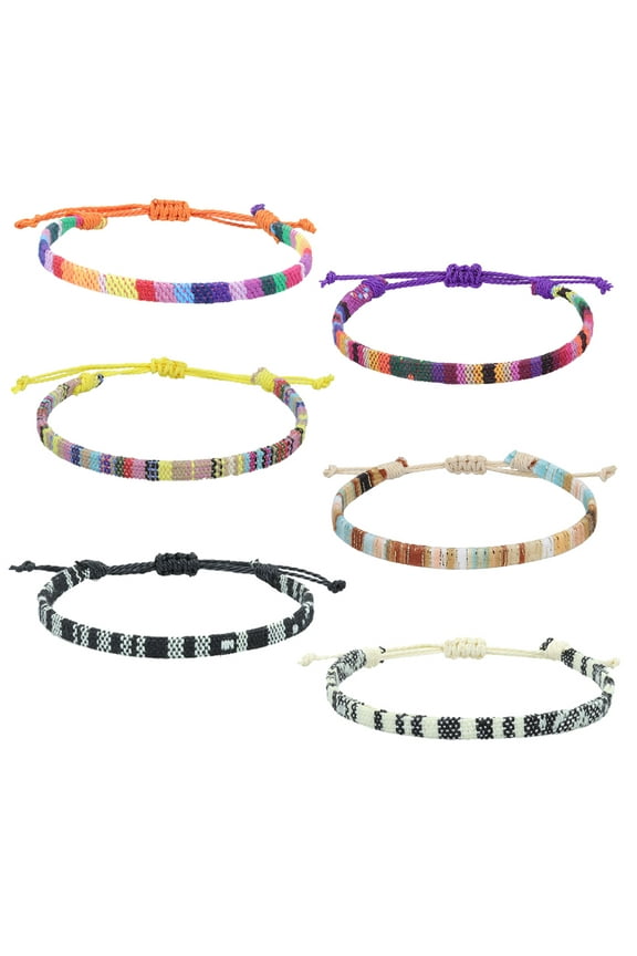 Surfer Anklet Unisex - Ethnic Ankle Bracelet Women & Men - Handmade Beach Jewelry & Festival Accessories - Waterproof & Adjustable - Thin String Rope Hippie Anklet,