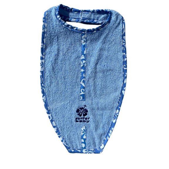 Surfer Baby Large Surfboard Shaped 100% Cotton Terry Baby Bib