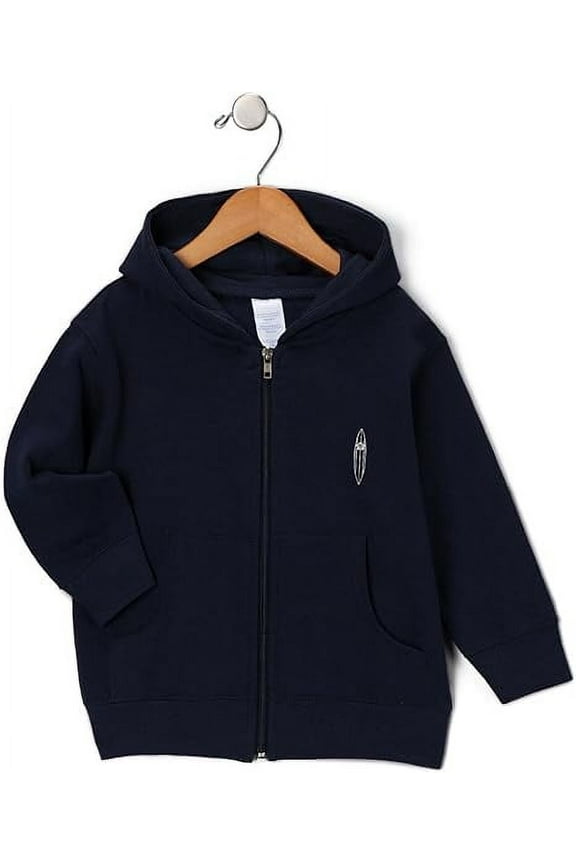 "Surfer Dude Boys Infant Zip-Up Fleece Hoodie Sweatshirt (6 mos) Navy Blue
