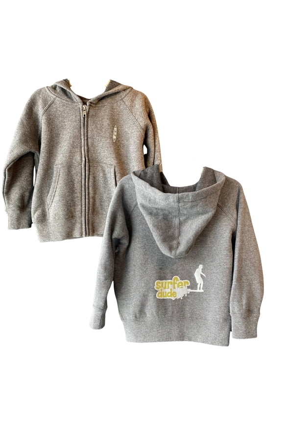 "Surfer Dude Boys Toddler Zip-Up Fleece Hoodie Sweatshirt (5/6T)