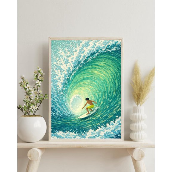 Surfer Barrel Werner Bronkhorst Style Graphic Poster Unframed Paper Print