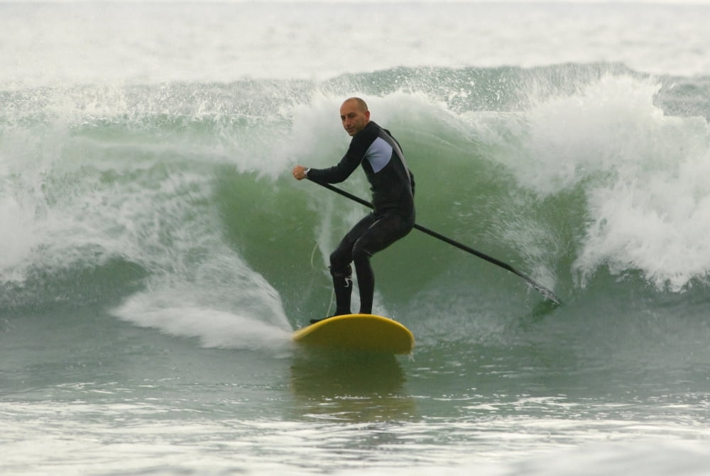 Surfer Catching A Wave Canvas Art - Ben Welsh Design Pics (17 x 11)