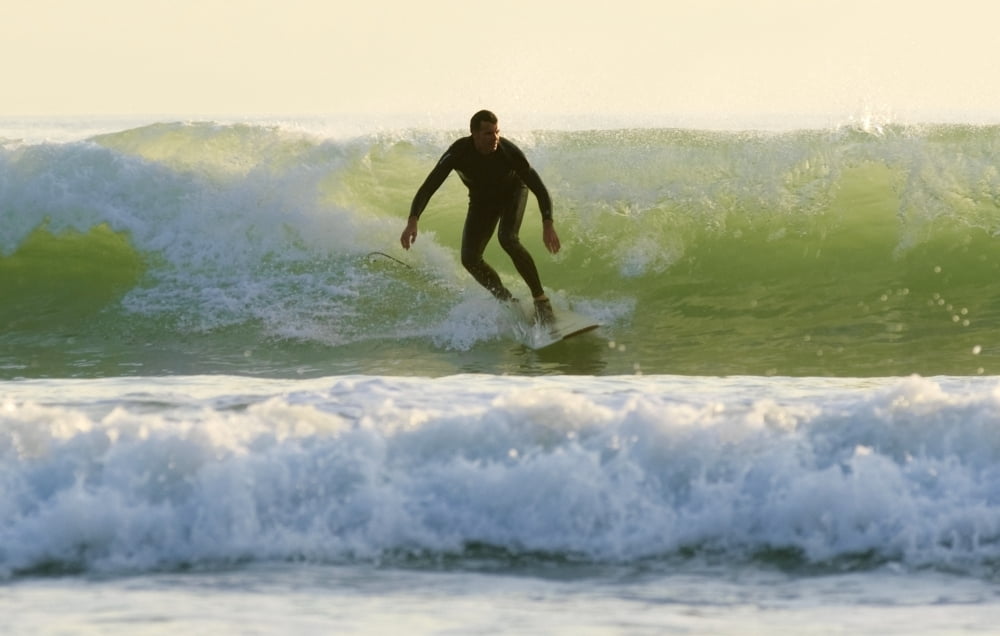 Surfer Catching A Wave Canvas Art - Ben Welsh Design Pics (17 x 11)