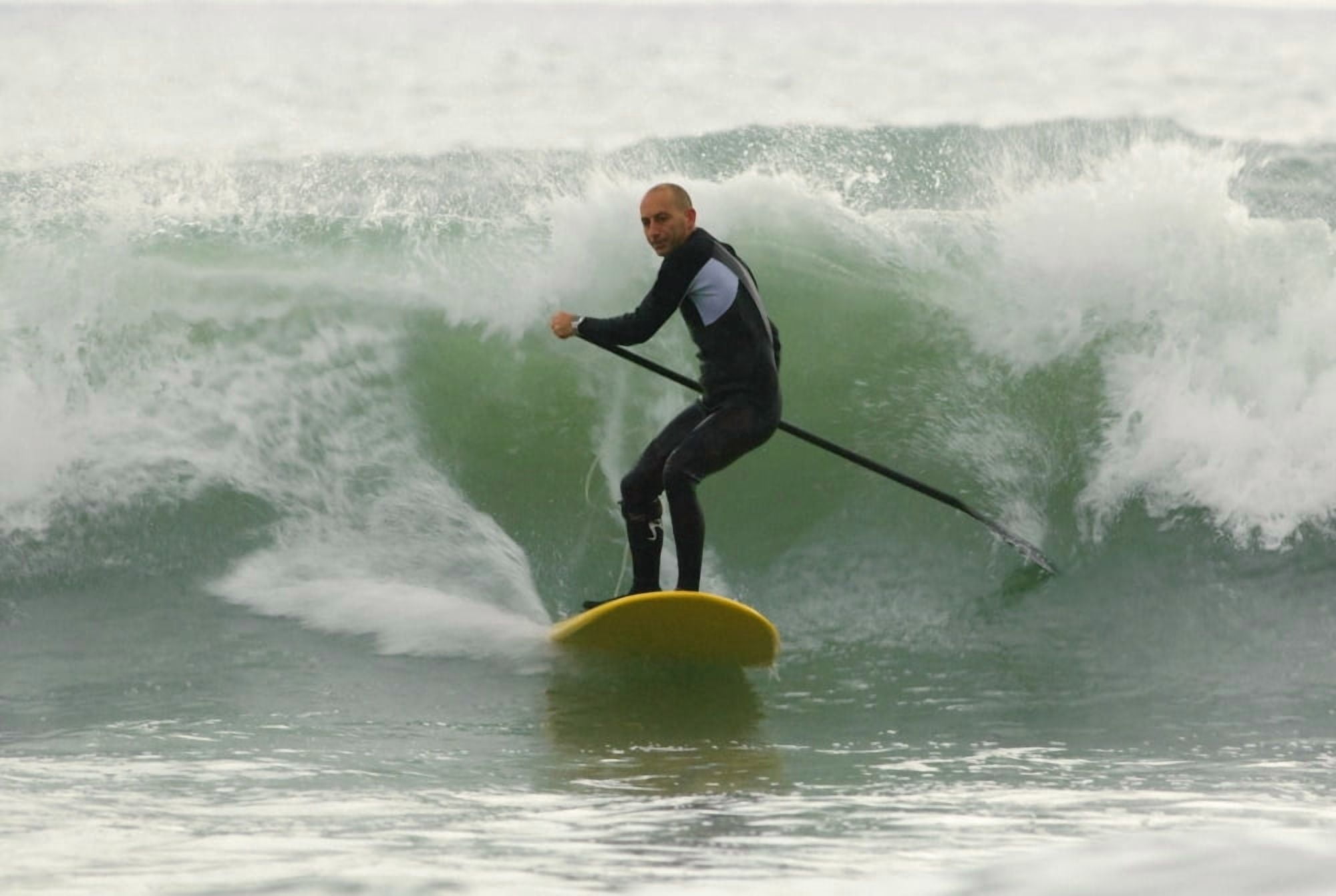 Surfer Catching A Wave Canvas Art - Ben Welsh Design Pics (34 x 22)