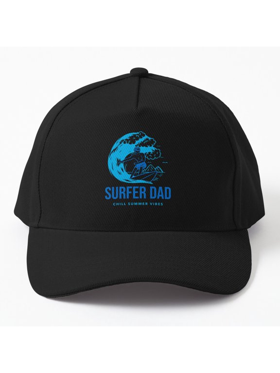 Surfer Dad Baseball Hat, Summer Beach Father Lifestyle Graphic Design, Classic Everyday Cap