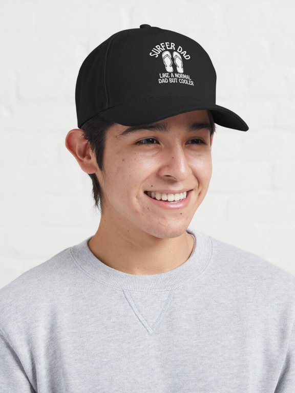 Surfer Dad Cooler White Baseball Hat, Father Beach Lifestyle Graphic Design, Classic Cap
