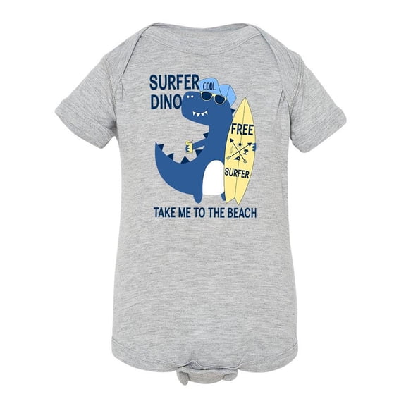 Surfer Dinosaur With Surfboard Bodysuit Infant -Image by Shutterstock,  24 Months