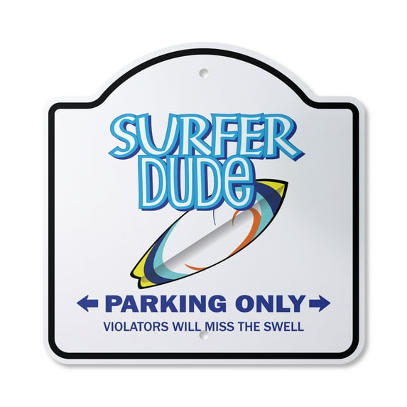 Surfer Dude 14" X 14" Sign | Indoor/Outdoor Plastic | SignMission Designer Surfboard Surf Ocean Boy Wax Beach Bum Sun Fun Novelty Gift Funny Joke Gag Road Garage
