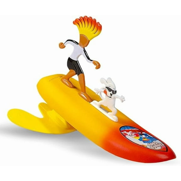 Surfer Dudes Legends & Surfer Pets Wave Powered Mini-Surfer, Pet and Surfboard Beach Toy - Cloud 9 Cody and Sky
