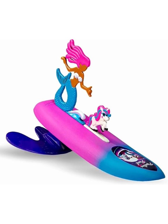 Legends & Surfer Pets Wave Powered Mini-Surfer, Pet and Surfboard Beach Toy - Pipeline Pearl and Crystal