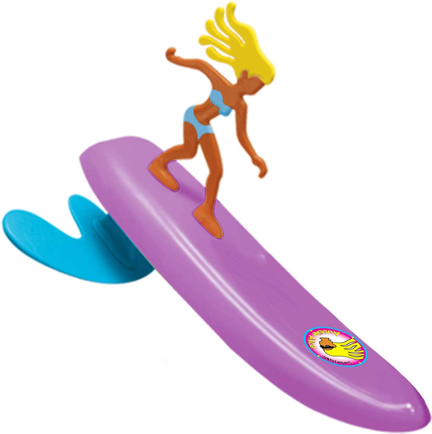 surfer dudes wave powered mini-surfer and surfboard toy - blue