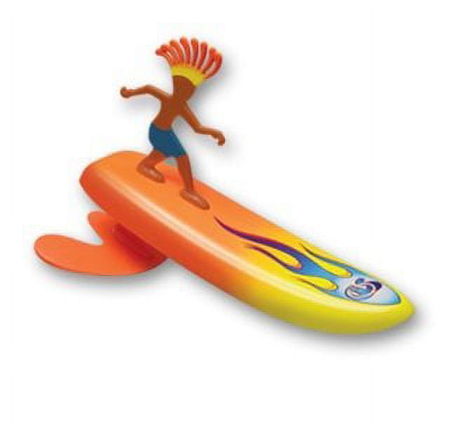 surfer dudes wave powered mini-surfer and surfboard toy - blue