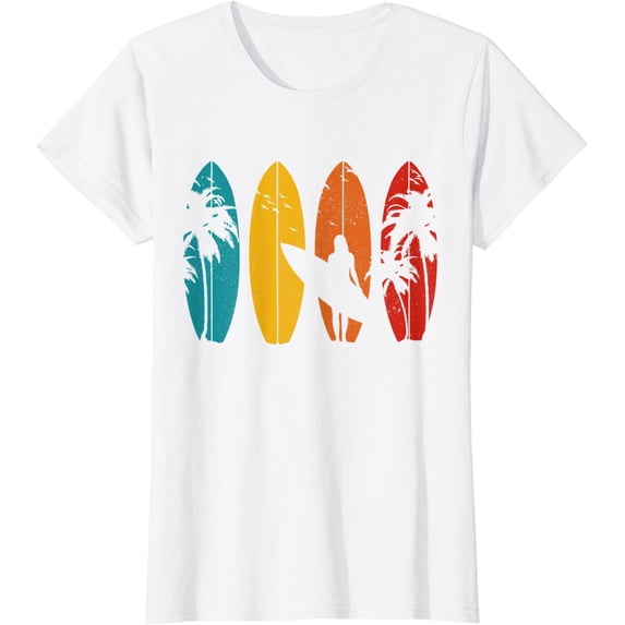Surfer Gift Vintage Surfing Surf Board Beach T-Shirt