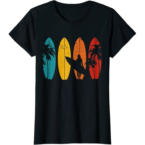 Surfer Gift Vintage Surfing Surf Board Beach T-Shirt