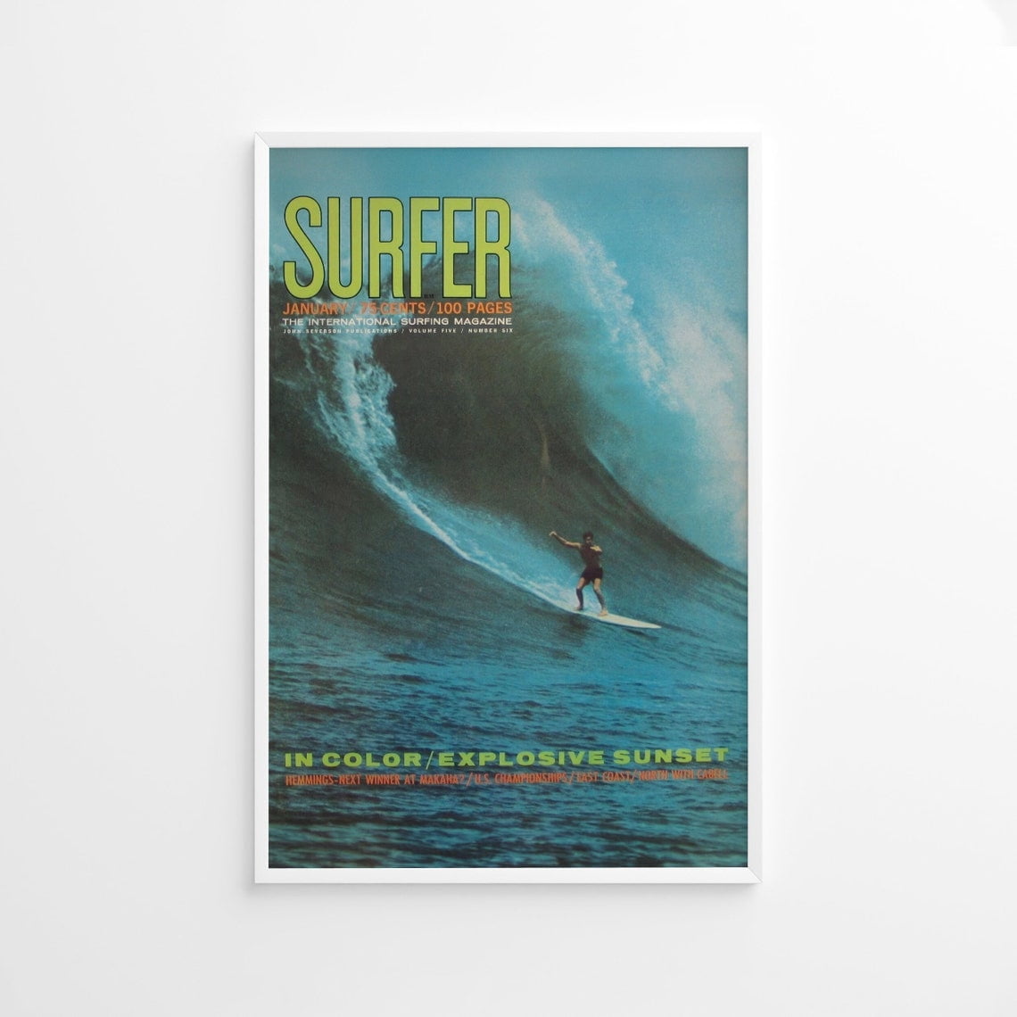 Surfer Magazine Volume 5 Number 6 Wall Art Print, Vintage Surfing Cover ...