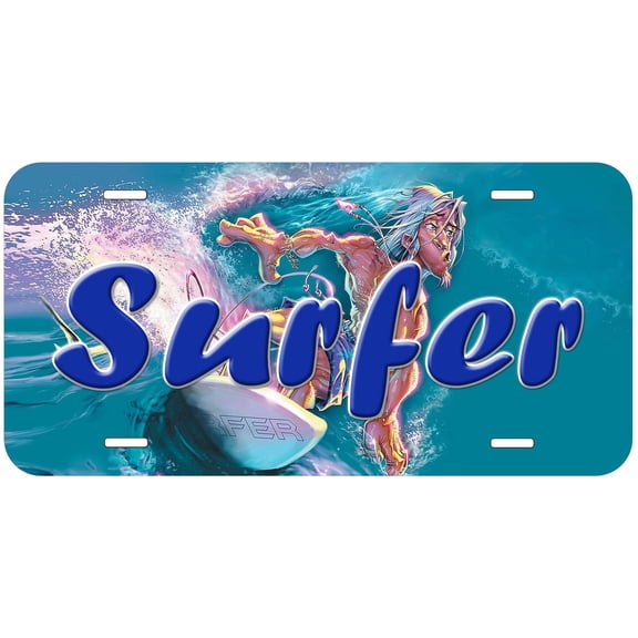 Surfer Novelty Car Auto License Plate