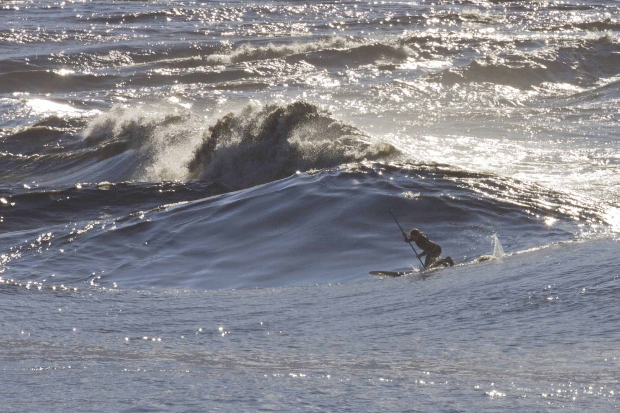 A Surfer Prepares To Ride A Large Bore Tide Near Mile 81 Of The Seward Highway Southcentral Alaska Summer Canvas Art - Doug Lindstrand Design Pics (34 x 22)
