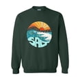 thumbnail image 1 of Surfer Retro Sunset Graphic Surf Beach Art Ocean Graphic Sweatshirt, for men & women, up to size 5XL, 1 of 3