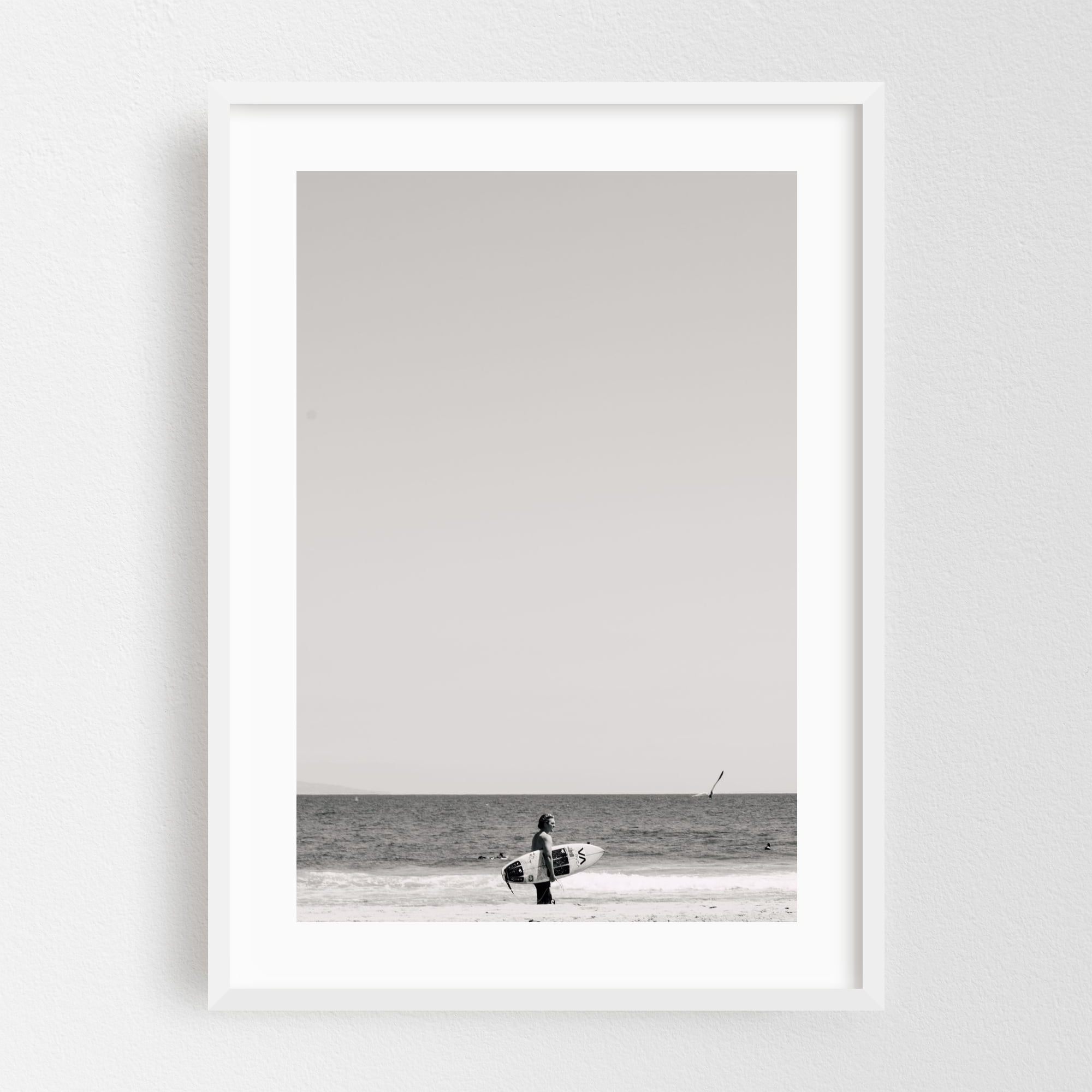 Surfer - Santa Monica California Photography Surf Beach Black and White ...