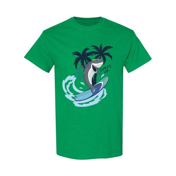 Surfer Shark Design T-Shirt Men -Image by Shutterstock, Male 3X-Large