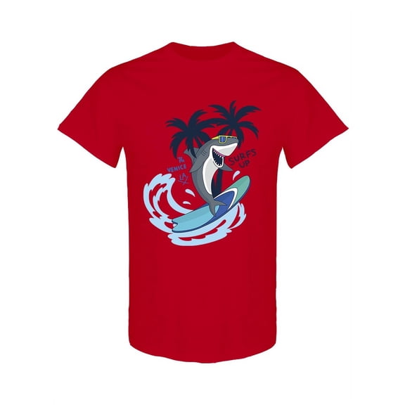 Surfer Shark Design T-Shirt Men -Image by Shutterstock, Male Large