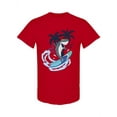 thumbnail image 1 of Surfer Shark Design T-Shirt Men -Image by Shutterstock, Male x-Large, 1 of 2