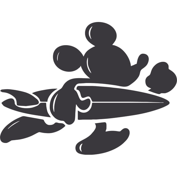 Surfer Silhouette Cartoon Character Art Vinyl Decors Sticker Design Decal Girls Boys Kids Room Bedroom Nursery Kindergarten Home Decor Stickers Wall Vinyl Design Decoration Size (40x35 inch)