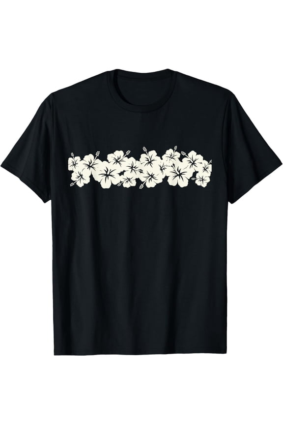 Surfer Style Vintage Floral | Hibiscus Flower Row 1970s T-Shirt