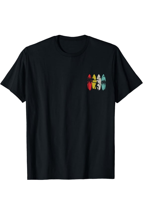 Surfer Surfboard Vintage Surfing Beach Summer Surf T-Shirt men and women can wear, black, white, gifts