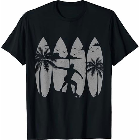Surfer Surfboard Vintage Surfing Beach Summer Surf T-Shirt