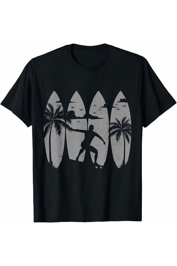 Surfer Surfboard Vintage Surfing Beach Summer Surf T-Shirt