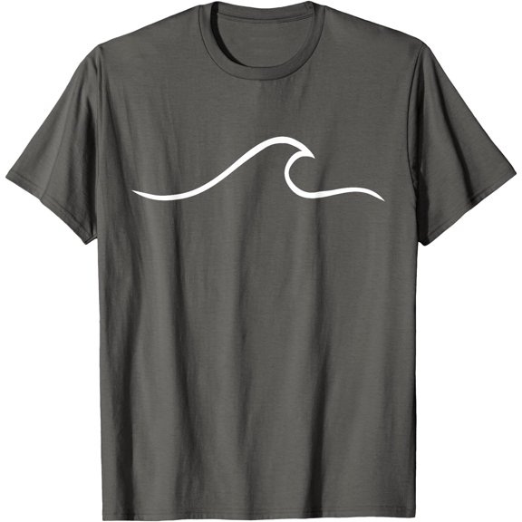 Surfer Surfing Wave Beach Minimalist Unisex T-Shirt for Men Women,Charcoal Color,Size YM