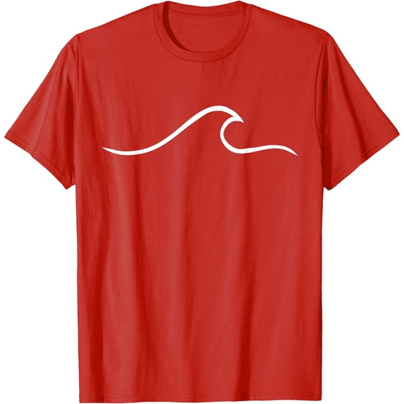 Surfer Surfing Wave Beach Minimalist Unisex T-Shirt for Men Women,Red Color,Size L