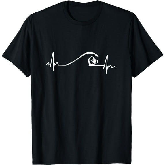 Surfer Surfing Wave Heartbeat Gifts Unisex T-Shirt for Men Women Kids Toddler