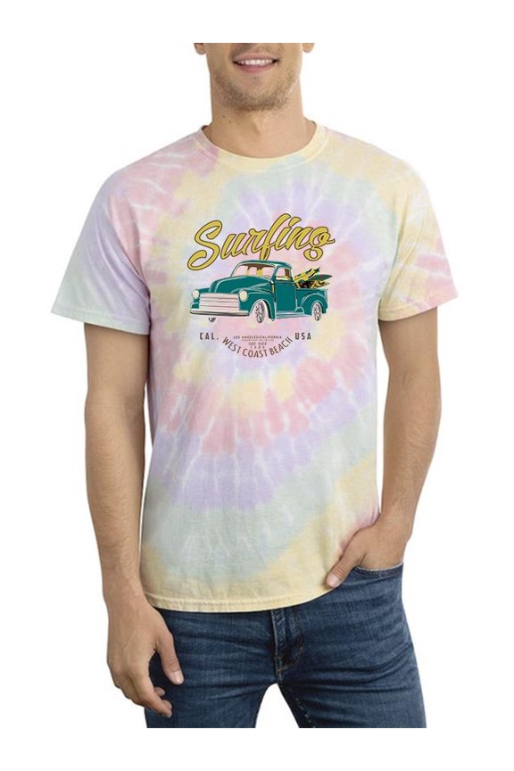Surfer Van Retro Style Tie Dye Spiral Men -Image by Shutterstock, Male XX-Large
