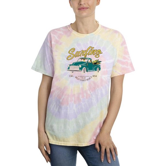 Surfer Van Retro Style Tie Dye Spiral Women -Image by Shutterstock, Female Medium