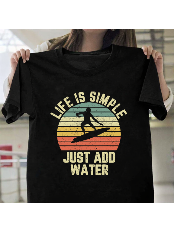 Surfer Vintage Surfing Funny Surfboard Retro Graphic Unisex T-Shirt, up to size 3XL.