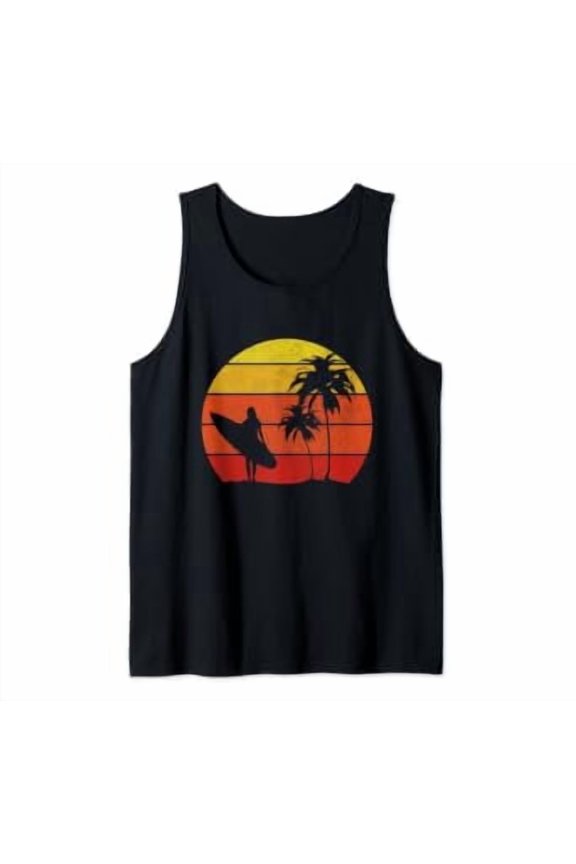 Surfer Vintage Surfing Surf Beach Tank Top Size S-3XL