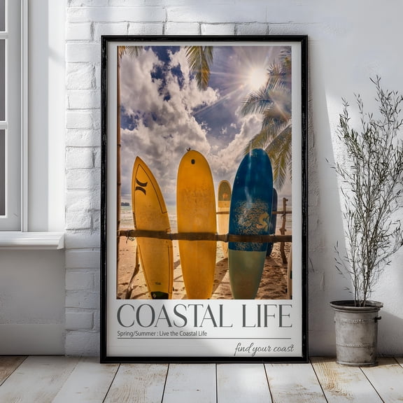 Surfer Wall Artcoastal Life Surfer Decor Surfing Poster Surfer Gift Instant Vintage Surf Art Surf Artwork, Poster Only
