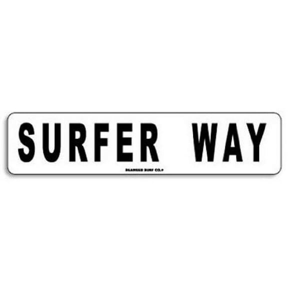 Surfer Way 18 Inch x 4 Inch Decorative Aluminum Street Sign
