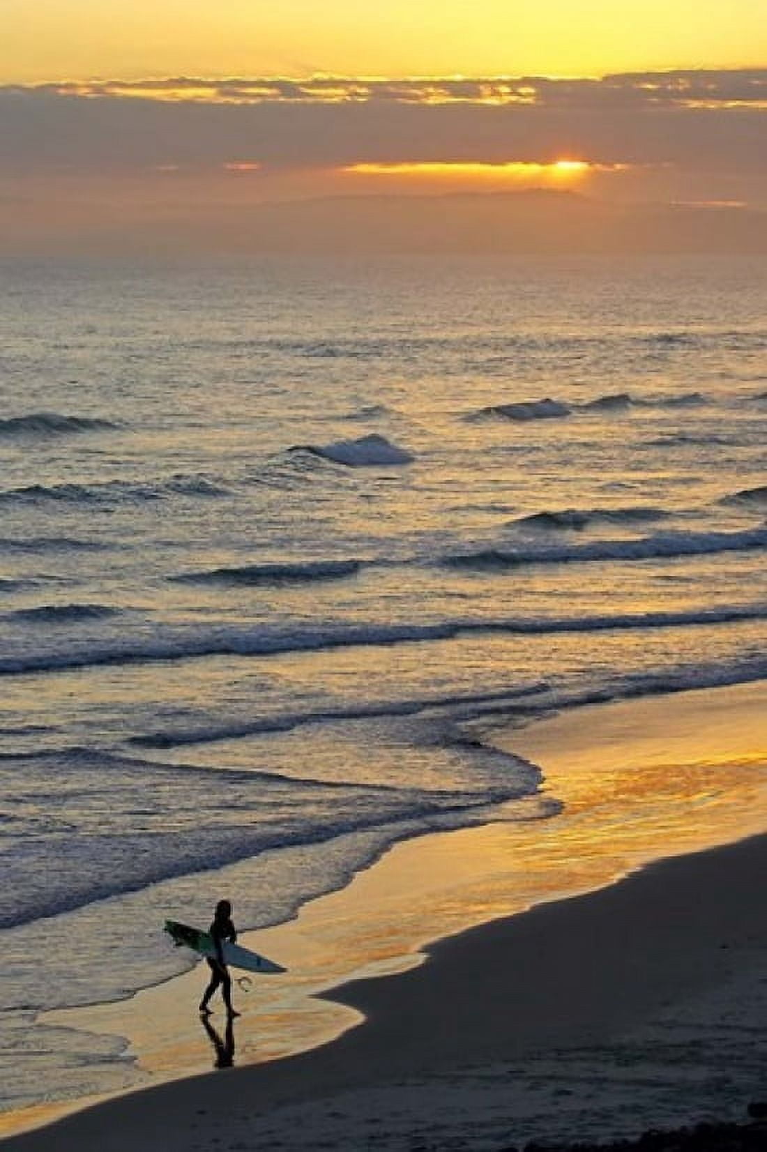 Surfer at Blackhead Beach South of Dunedin South Island New Zealand Canvas Art - David Wall DanitaDelimont (24 x 35)