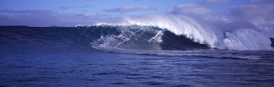 Surfer in the ocean Maui Hawaii USA Canvas Art - Panoramic Images (36 x 12)